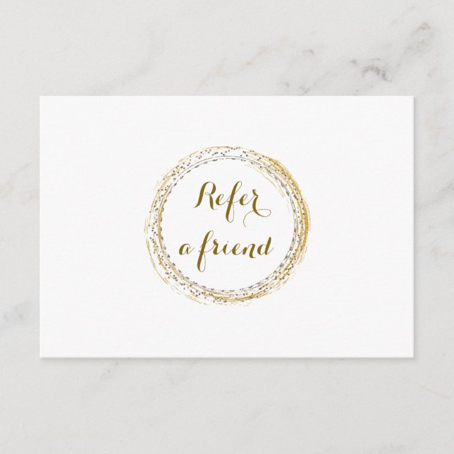 Weiße Referenzkarte für den Glamour mit Goldene Fo (Vorderseite)