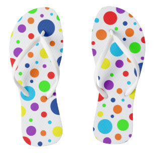 Weiße Regenbogenflächen Flip Flops