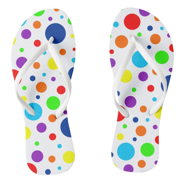 Weiße Regenbogenflächen Flip Flops (Fußbett)