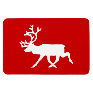 Weiße Ren-/Karibu-Silhouette Magnet