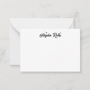 Weiße Retro-Kalligrafie Mitteilungskarte