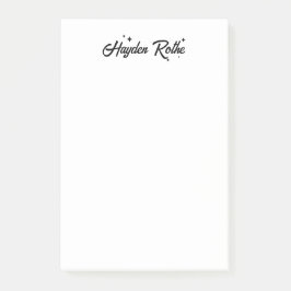 Weiße Retro-Kalligrafie Post-it Klebezettel