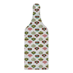 Weiße Retro Weihnachtsbaum-Verzierungen Schneidebrett