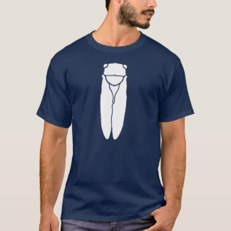 Weiße Retro-Zikade Insekten Druck T-Shirt