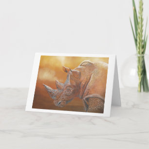 Weiße Rhino Geburtstagskarte Karte