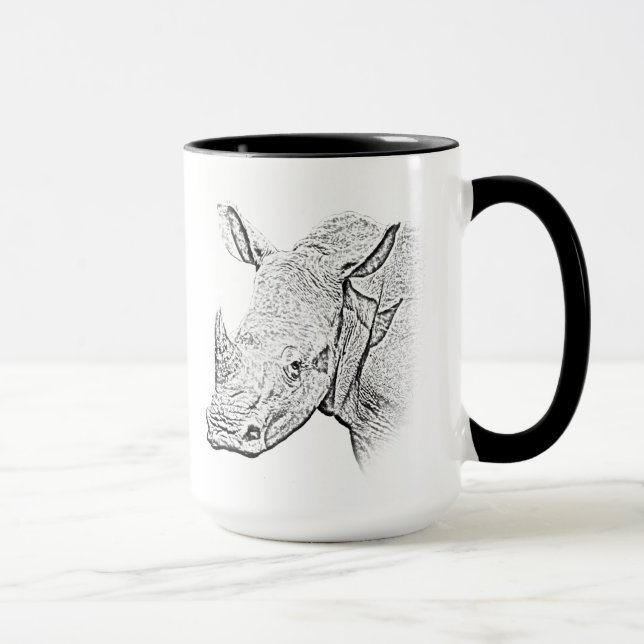 Weiße Rhino-Tasse - Afrika-Reihe Tasse (Rechts)