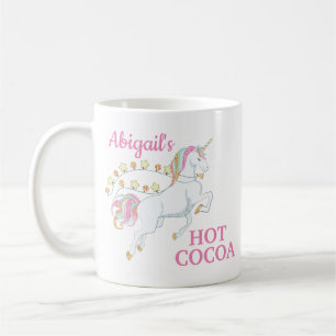 Weiße rosa Einhorn-Heiße-Schokolade Kaffeetasse