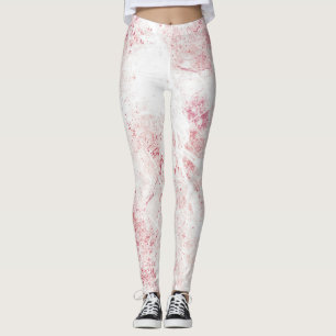 Weiße rosa Grunge-Marmorstruktur Leggings