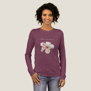 Weiße rosa Hibiskusblüte Tri-Blend Shirt