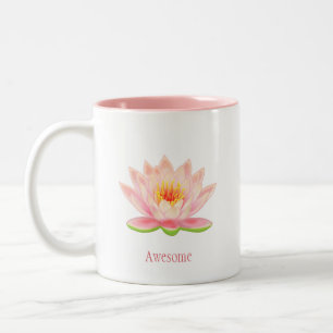 Weiße rosa Lotusblüte Zweifarbige Tasse