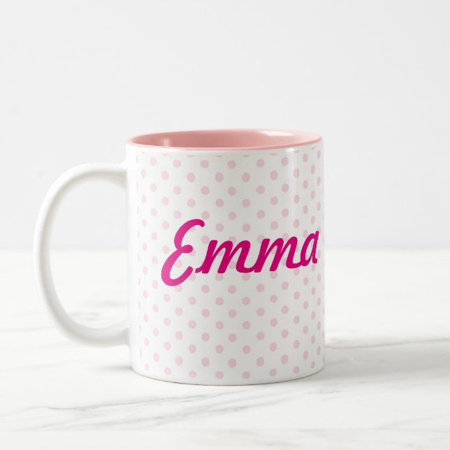 Weiße rosa Polkapunkte ♥ TASSE ♥ EMMAS girly (Links)