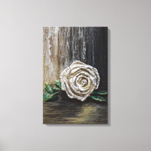 Weiße Rose Acrylmalerei Leinwanddruck