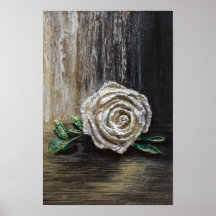 Weiße Rose Acrylmalerei