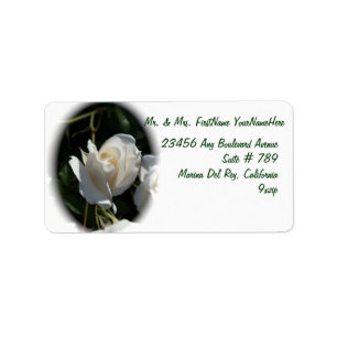 Weiße Rose Adressaufkleber