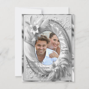 Weiße Rose, Champagnerseide und Schmetterlinge Ankündigung