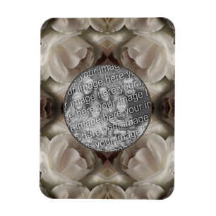 Weiße Rose Floral Abstrakt Vintage Fügen Sie Ihr F Magnet