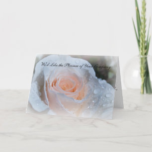 Weiße Rose Hochzeitseinladung Dankeskarte