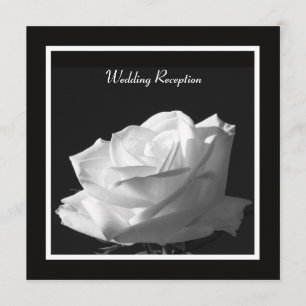 Weiße Rose Hochzeitsempfang-Only-Einladung Einladung