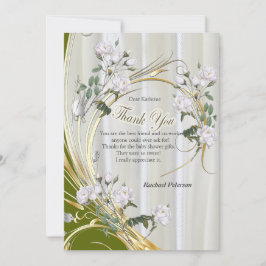 Weiße Rose in Aquarellfarben auf Champagnerseide