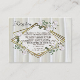 Weiße Rose in Aquarellfarben auf Champagnerseide Begleitkarte