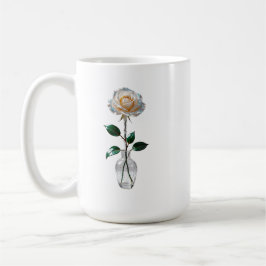 Weiße Rose in einer Vase Kaffeetasse
