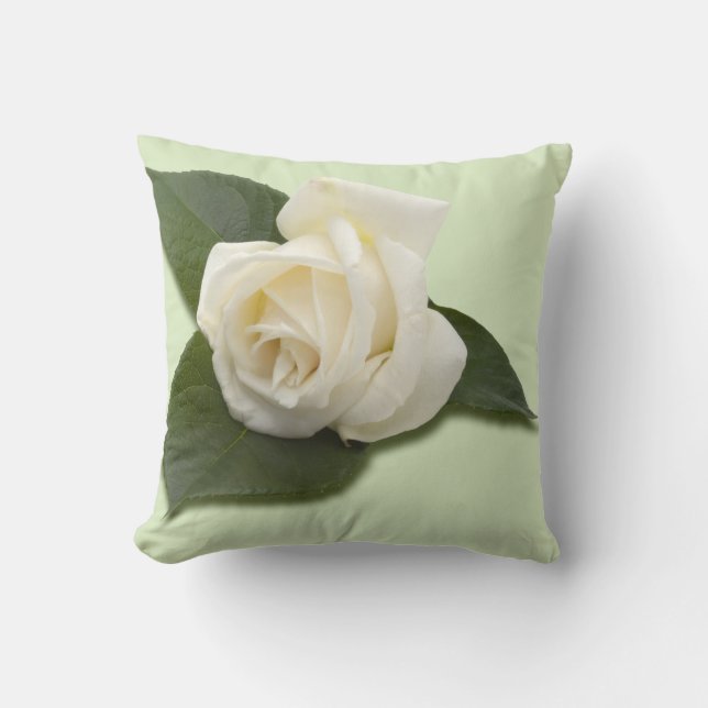Weiße Rose Kissen (Vorderseite)