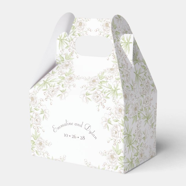 Weiße Rose Klassische Hochzeit Geschenkschachtel (Vorderseite)
