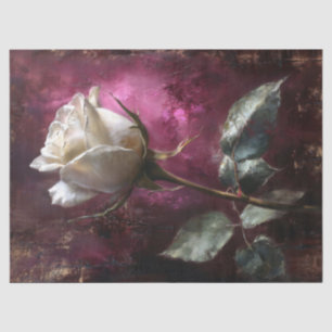 Weiße Rose Lila Hintergrund Dekoration Seidenpapier