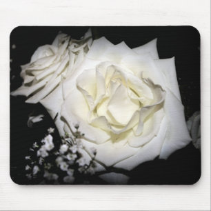 Weiße Rose Mousepad