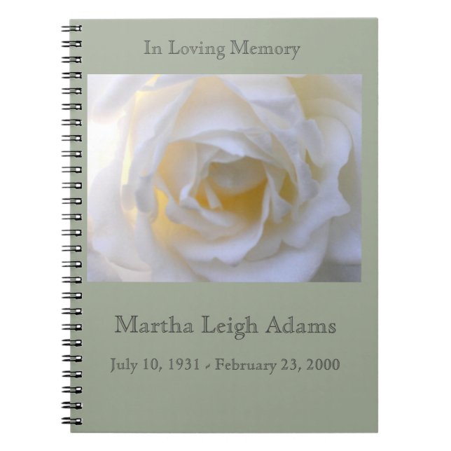 Weiße Rose Notizblock (Vorderseite)