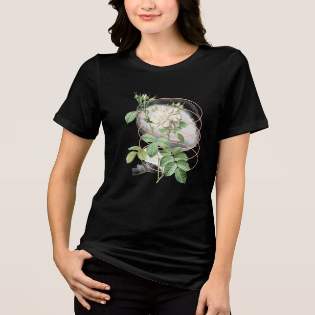 Weiße Rose Tri-Blend Shirt (Vorderseite)