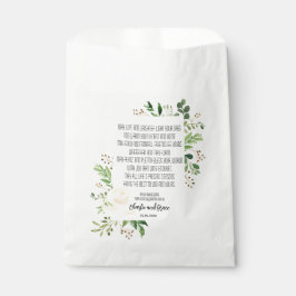 Weiße Rose und Grünrahmen Irish Segen Geschenktütchen