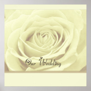 Weiße Rose ~ unsere Hochzeit AUTOGRAPH GÄSTER POST Poster