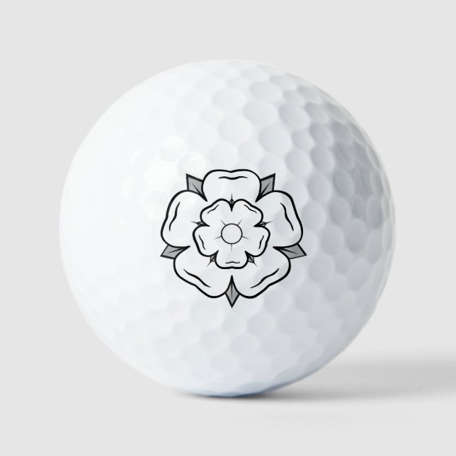 Weiße Rose von York Golfball (Vorderseite)