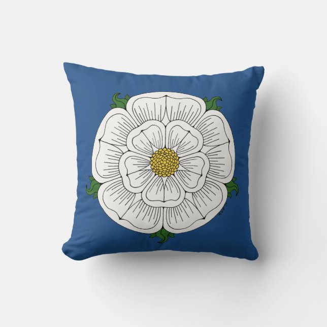 Weiße Rose von York Kissen (Vorderseite)