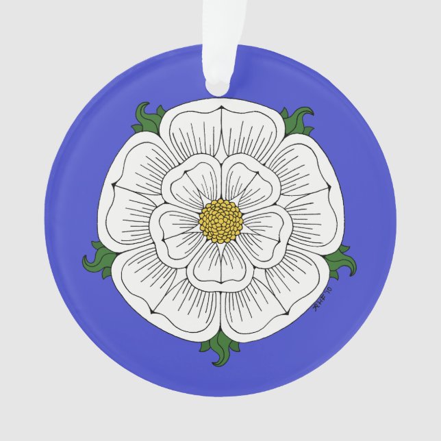 Weiße Rose von York Ornament (Vorderseite)
