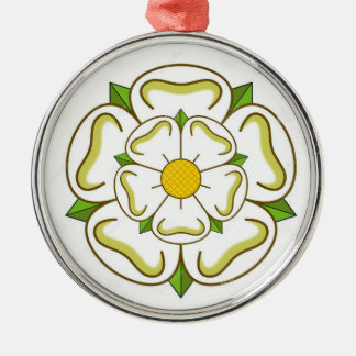 Weiße Rose von York Ornament Aus Metall