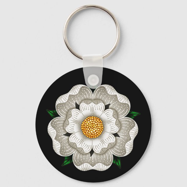 Weiße Rose von York Schlüsselanhänger (Vorderseite)