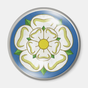 Weiße Rose von Yorkshire-Flagge Magnet