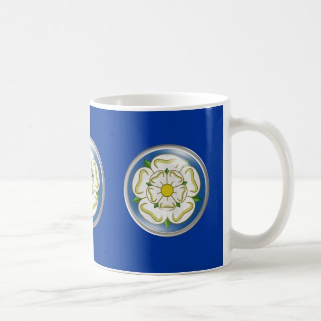 Weiße Rose von Yorkshire-Flagge Tasse (Rechts)