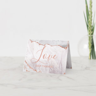 Weiße & Roségold-Achat-Marmor-Dankeschön-Foto Dankeskarte