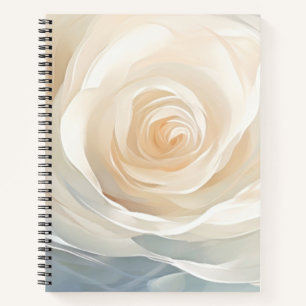 Weiße Rosen abstrakte Blumenmalerei Notizbuch
