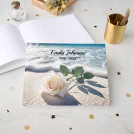 Weiße Rosen am Strand Sand Gästebuch