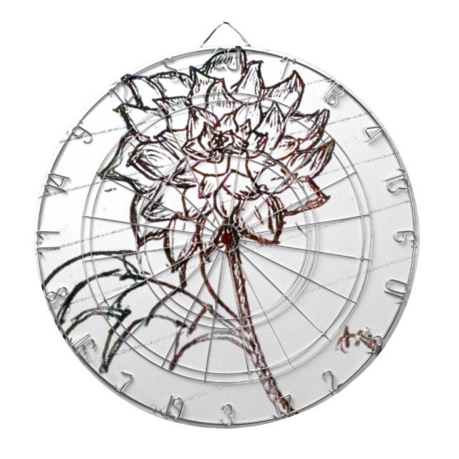 weiße Rosen-Blume Dartscheibe (vorne)