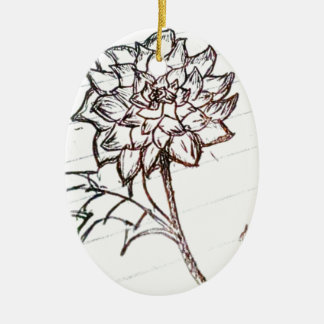weiße Rosen-Blume Keramikornament