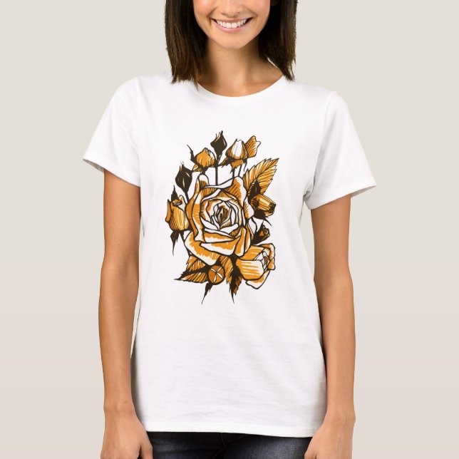 Weiße Rosen, Blume zur Blütenbildung der grafische T-Shirt (Vorderseite)