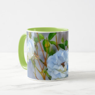 Weiße Rosen Blumen Kunst Tasse Mug