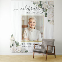 Weiße Rosen Blumenfeier zum Foto des Lebens