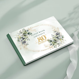 Weiße Rosen Botanisches 80. Geburtstag-Signierbuch Gästebuch