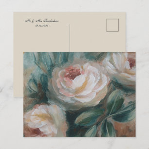 Weiße Rosen "Danke" Feiertagspostkarte